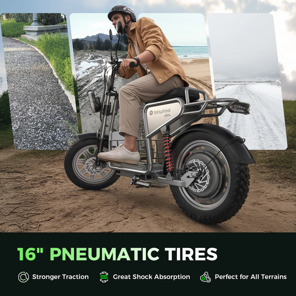 isinwheel H7 Pro Electric Scooter with Seat – 38 MPH Top Speed, Long-Range Commuter E-Scooter (High-End Performance)