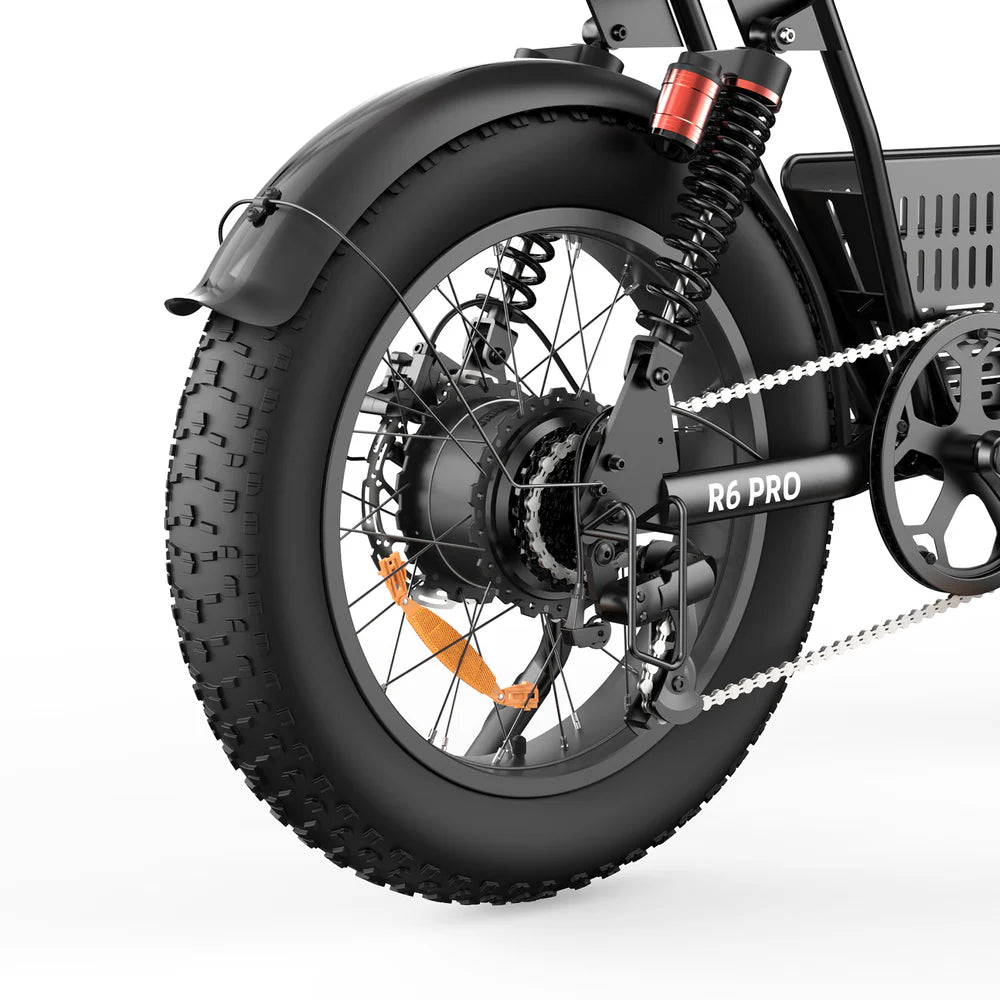 isinwheel R6 Pro Retro Electric Bike – 1500W Motor, 28 MPH Top Speed, 75 Mile Range, Fat Tire Moped-Style E-Bike