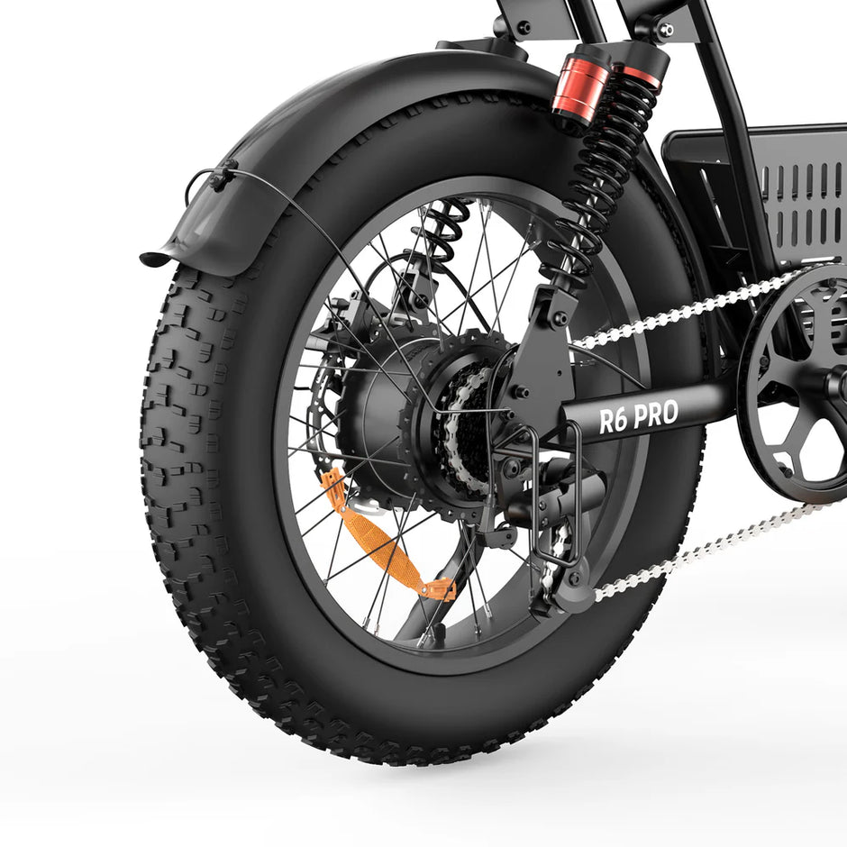 isinwheel R6 Pro Retro Electric Bike – 1500W Motor, 28 MPH Top Speed, 75 Mile Range, Fat Tire Moped-Style E-Bike