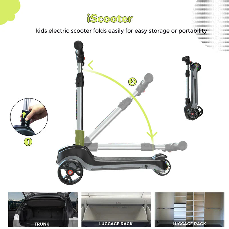 iScooter IK2 Electric Scooter – 5.6 Mile Range | 10 MPH Top Speed | 150W Motor (Kids Electric Scooter) - White