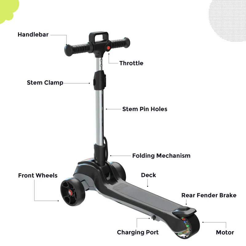 iScooter IK2 Electric Scooter – 5.6 Mile Range | 10 MPH Top Speed | 150W Motor (Kids Electric Scooter) - White