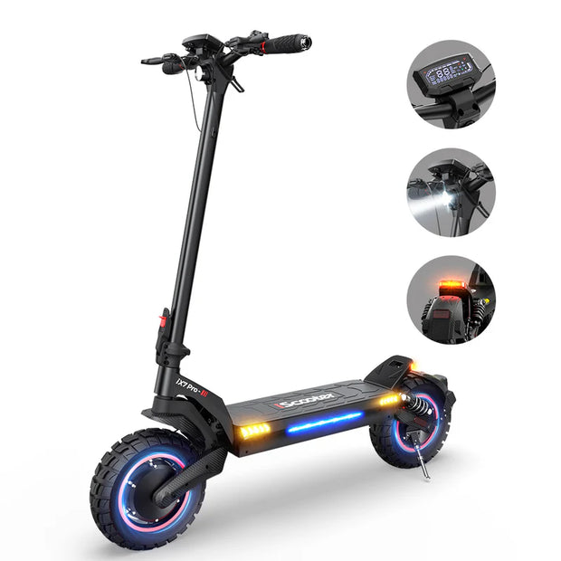 iScooter IX7 Pro Electric Scooter – 1000W Motor, 28 MPH Top Speed, 50 Mile Range, Off-Road All-Terrain E-Scooter (Black)