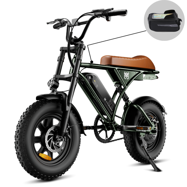 CyCrown Run Mini Electric Bike – 38 Mile Range | 20 MPH Top Speed | 750W Fat-Tire E-Bike