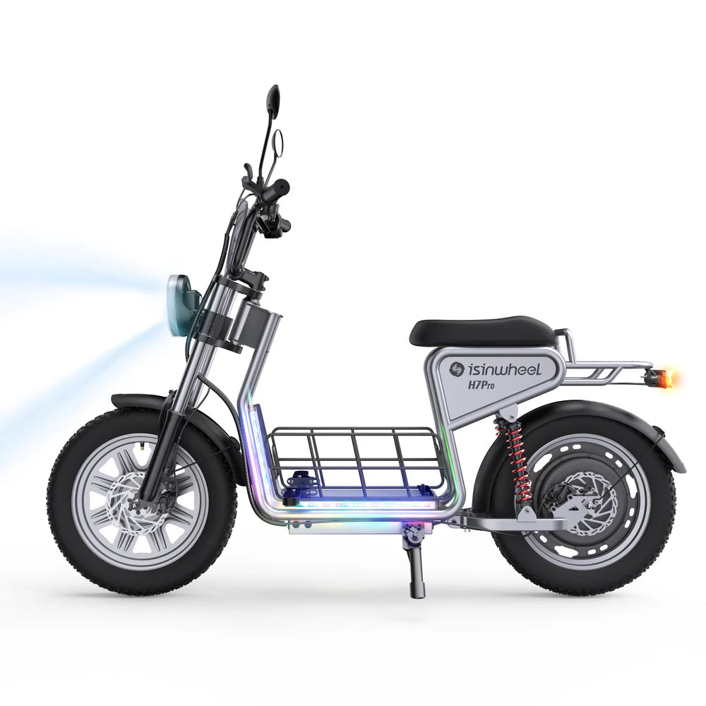 isinwheel H7 Pro Electric Scooter with Seat – 38 MPH Top Speed, Long-Range Commuter E-Scooter (High-End Performance)