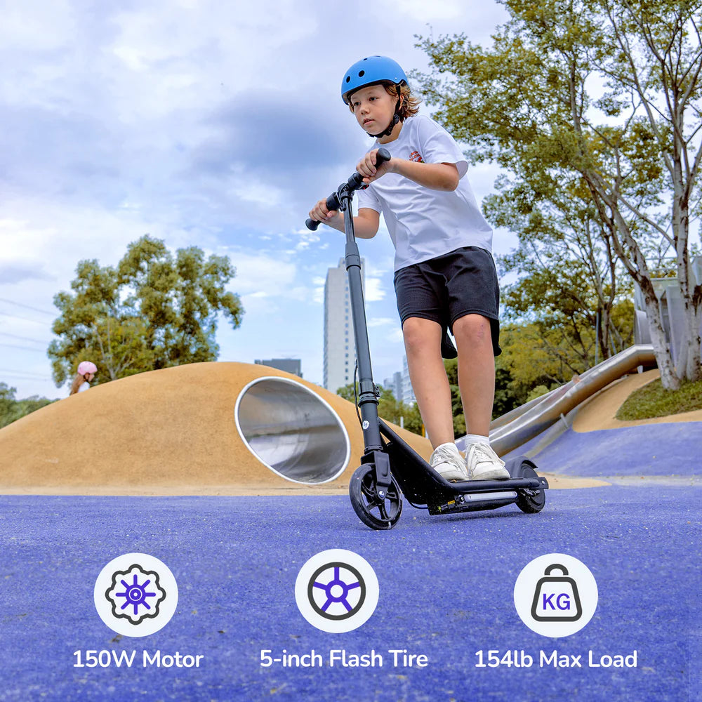 isinwheel S2 Kids Electric Scooter – 150W Motor, LED Light-Up Deck, Adjustable Height, Foldable Electric Scooter for Kids