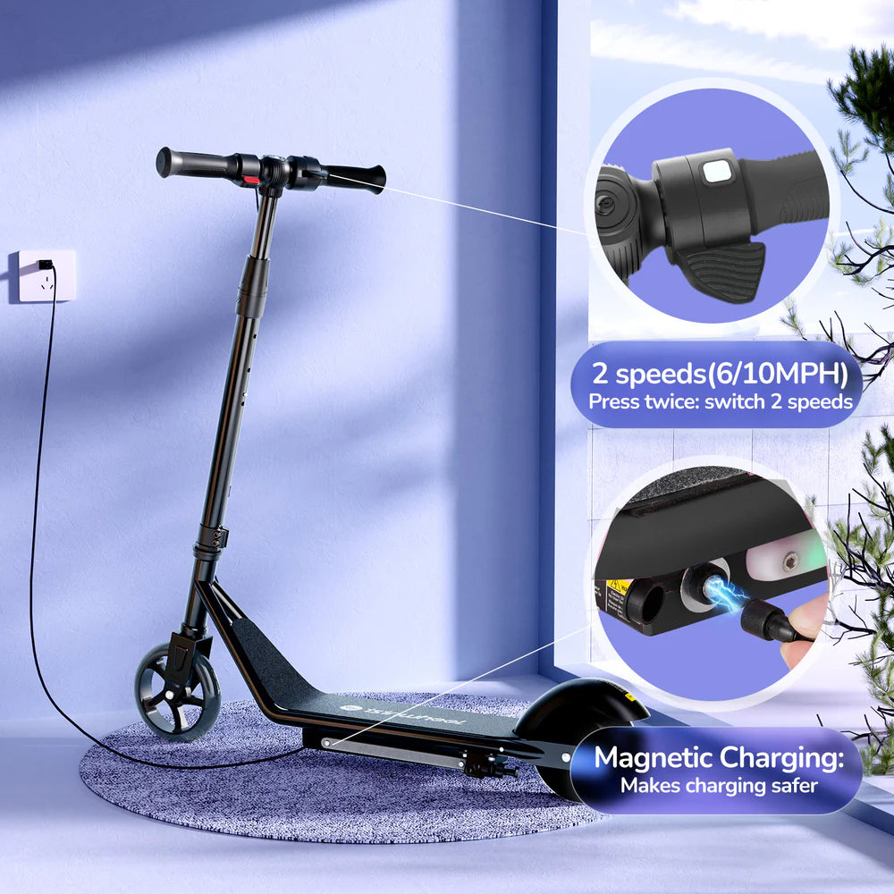 isinwheel S2 Kids Electric Scooter – 150W Motor, LED Light-Up Deck, Adjustable Height, Foldable Electric Scooter for Kids