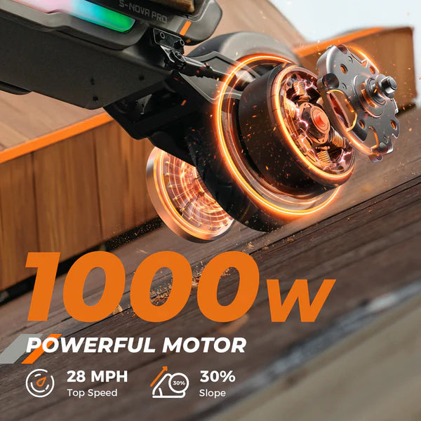 isinwheel S-Nova Pro Electric Scooter – 800W Motor, 28 MPH Top Speed, 31 Mile Range, Foldable Commuter E-Scooter (Gray)