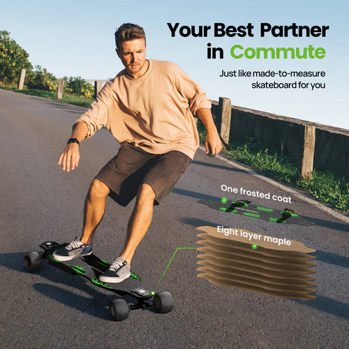 iSinwheel V8 Electric Skateboard – 12 Mile Range | 28 MPH Top Speed | Dual 600W Performance