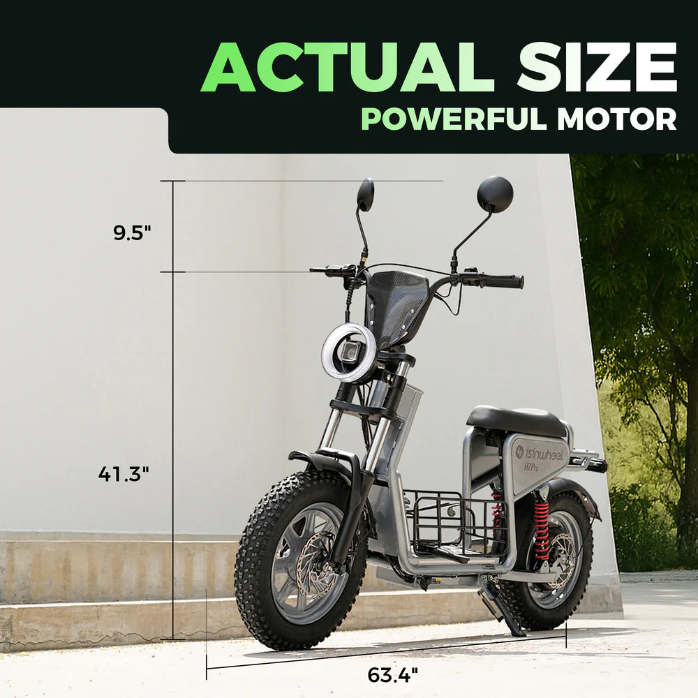 isinwheel H7 Pro Electric Scooter with Seat – 38 MPH Top Speed, Long-Range Commuter E-Scooter (High-End Performance)