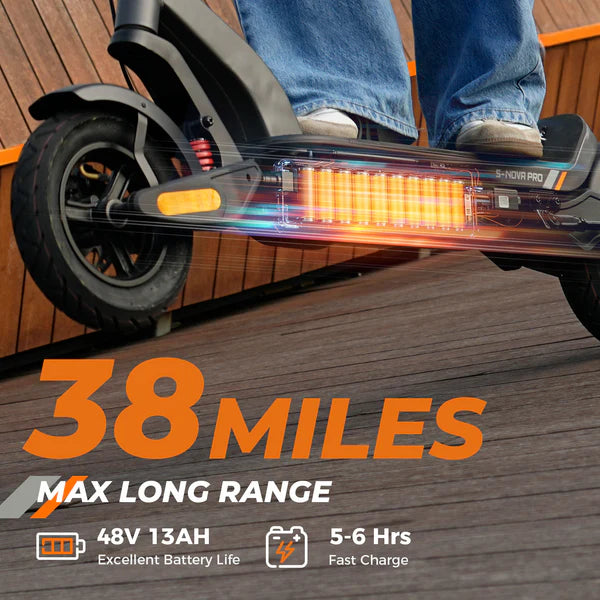 isinwheel S-Nova Pro Electric Scooter – 800W Motor, 28 MPH Top Speed, 31 Mile Range, Foldable Commuter E-Scooter (Gray)