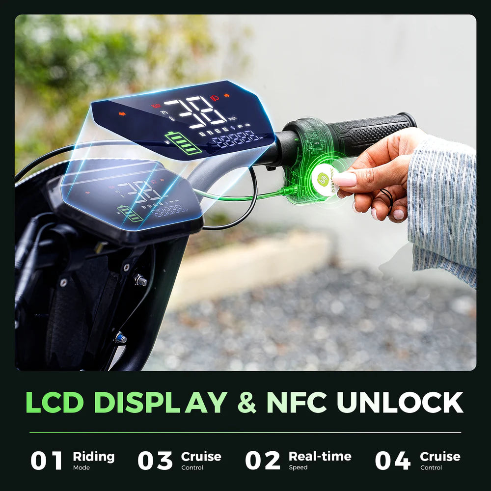 isinwheel H7 Pro Electric Scooter with Seat – 38 MPH Top Speed, Long-Range Commuter E-Scooter (High-End Performance)
