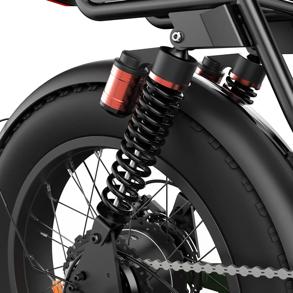 isinwheel R6 Pro Retro Electric Bike – 1500W Motor, 28 MPH Top Speed, 75 Mile Range, Fat Tire Moped-Style E-Bike