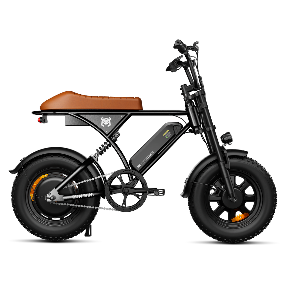 CyCrown Run Mini Electric Bike – 38 Mile Range | 20 MPH Top Speed | 750W Fat-Tire E-Bike